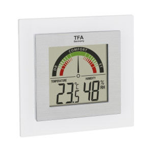 Digitales Thermo-Hygrometer silber/ weiß
