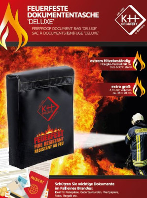 Fireproof document pouch - medium size for jewellery, data carriers and electronics