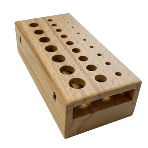 Wooden base for drills