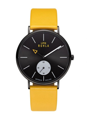 Uhren Manufaktur Ruhla - Quarz-Armbanduhr - Lederband gelb