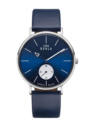 Uhren Manufaktur Ruhla - Quarz-Armbanduhr - Lederband blau