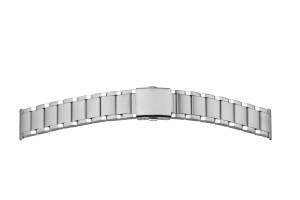 Metal strap stainless steel 22mm white polished/matt with folding clasp straight lug