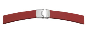 Rubber strap 20mm red with folding clasp