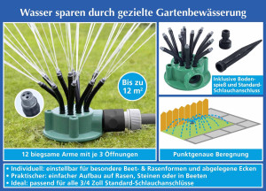 Gartensprinkler Flexi - Wasser sparen durch gezielte Gartenbewässerung!