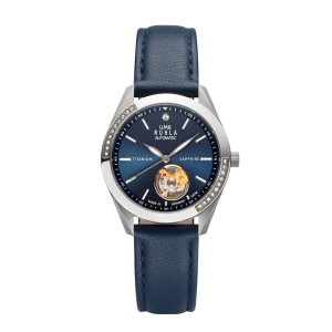 Uhren Manufaktur Ruhla - automatic wristwatch - blue leather strap