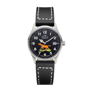 Uhren Manufaktur Ruhla - quartz wristwatch - black leather strap