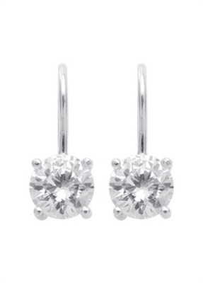 Dropped earrings with clevis silver 925/rh, zirconia