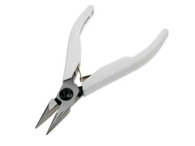 Flat nose pliers with plastic-covered handles, Lindström, with lay-on joint.