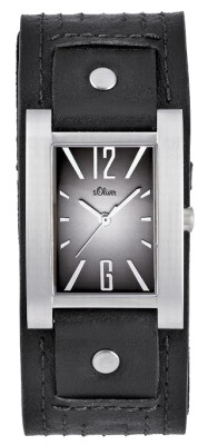 s.Oliver bracelet-montre en cuir noir SO-423-LQ