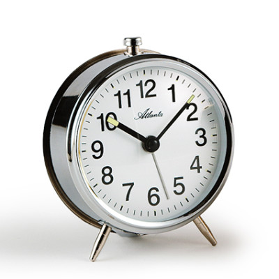 Atlanta 1051/19 silver Mechanical alarm clock with luminous hands