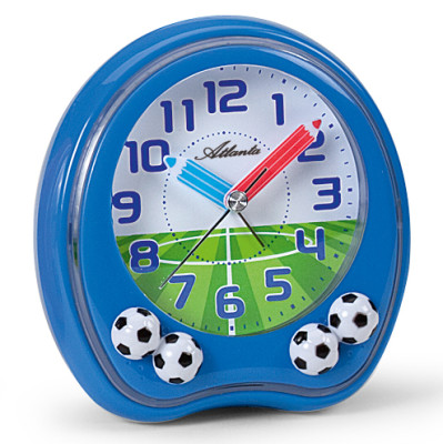 Atlanta 1719/5, blue, table alarm clock with children's motif
