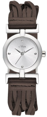 s.Oliver bracelet-montre en cuir brun SO-1422-LQ