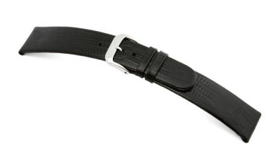 Lederband Santa Cruz 10mm schwarz mit Teju-Eidechsenprägung