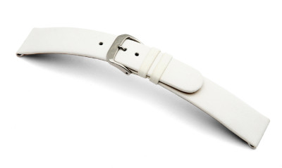 Bracelet-montre en cuir Merano 18mm blanc lisse