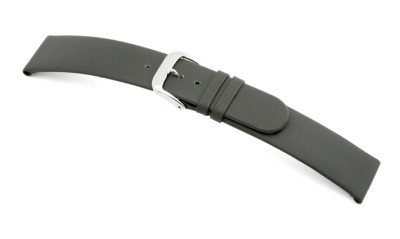 Bracelet-montre en cuir Merano 10mm gris lisse