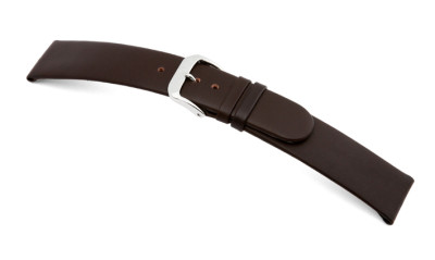 Bracelet-montre en cuir Merano 20mm moka lisse