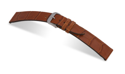 Bracelet-montre en cuir Charleston 16mm cognac avec marque d'alligator