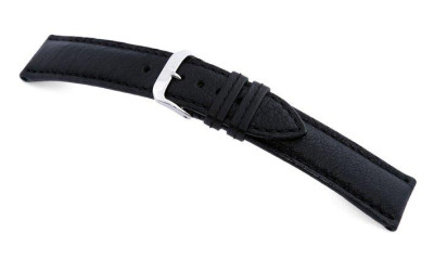 Bracelet-montre Pueblo en cuir de buffle 20mm noir