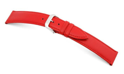 Leather strap Arezzo 20mm red, smooth