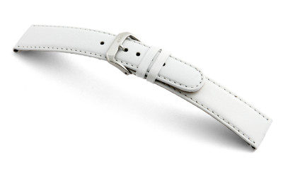 Bracelet-montre en cuir Phoenix 14mm blanc lisse
