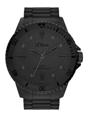 s.Oliver bracelet en silicone noir SO-3413-PQ