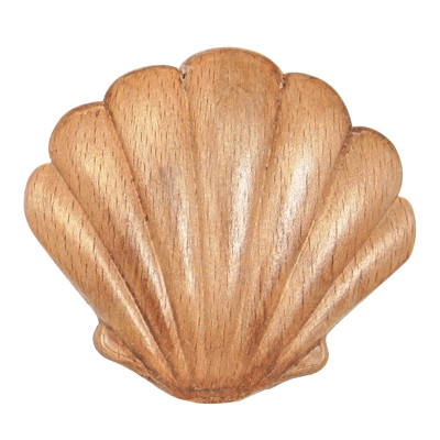 Élément décoratif coquille en bois