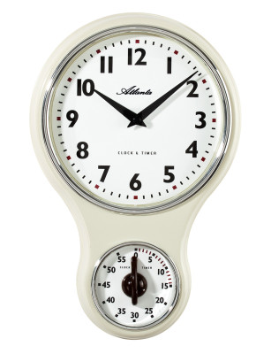 Atlanta 6124/6 Atlanta kitchen clock nostalgia white with timer