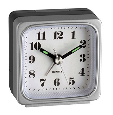TFA electronic alarm clock silver/black