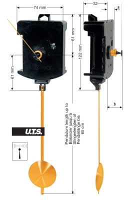Radio controlled Pendulum movement FP UTS 700, length 18,5mm