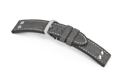 Leather strap Rockford 24 mm stone gray