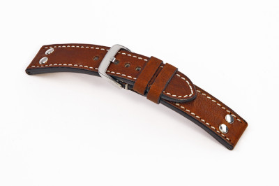 Bracelet-montre en cuir Rockford 22 mm acajou