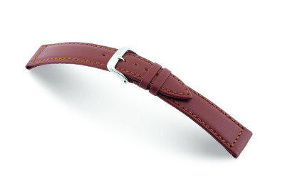 Bracelet-montre en cuir Laguna 20mm acajou imperméable