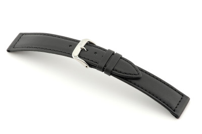 Bracelet-montre en cuir Laguna 22mm noir imperméable