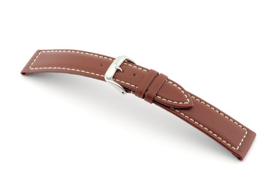 Bracelet-montre en cuir Del Mar 20 mm acajou
