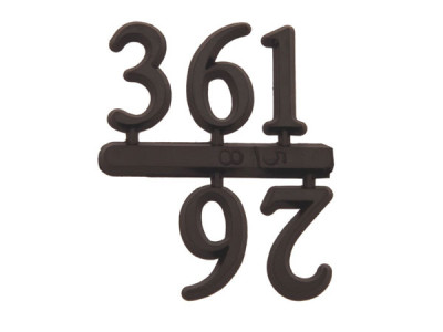 Jeu de chiffres 3-6-9-12 plastique 10 mm noir, chiffres arabes