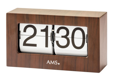 Quartz clock, 24h display 21x12x7cm, walnut