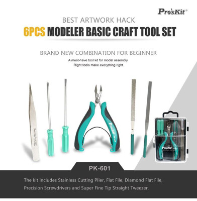 Modeler basic craft tool set, 6 pcs.