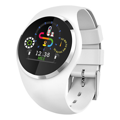 Fitness Tracker, white, with round Color-Display