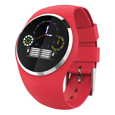 Fitness Tracker, red, with round Color-Display