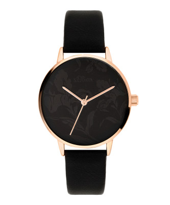 s.Oliver leatherette watch strap black SO-3642-LQ