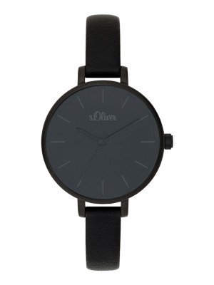 s.Oliver leatherette watch strap black SO-3654-LQ