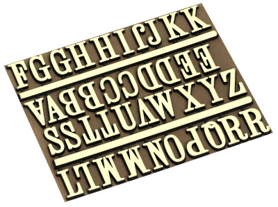 Jeu de lettres 18mm alphabet A-Z jaune