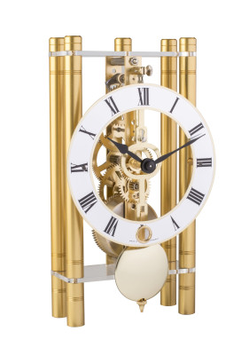 HERMLE skeleton table clock, gold