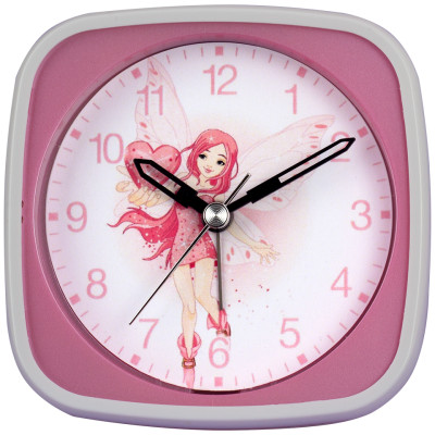Children's Alarm Clock fairy with Heart, sweeping second