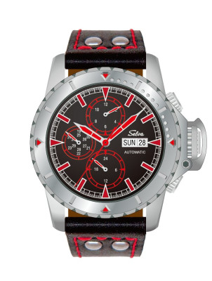 SELVA Herren-Armbanduhr »Vasco« - schwarz-rot
