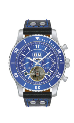 SELVA Herren-Armbanduhr »Vito« - Big Date - blau