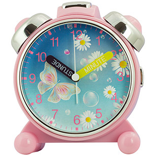 Quartz alarm clock children light, snooze, sweeping second, flower