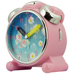 Quartz alarm clock children light, snooze, sweeping second, flower