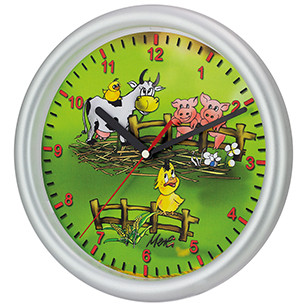 Horloge Murale d'enfants Animaux de ferme
