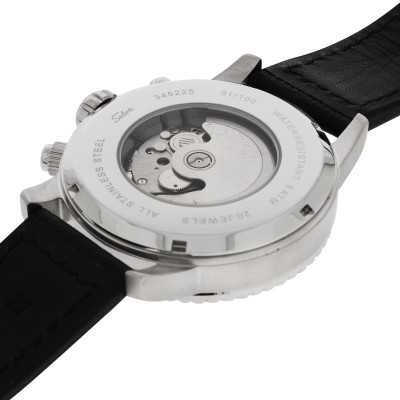 SELVA Herren-Armbanduhr »Carlos« - weißes Zifferblatt - mit Vintage-Lederband